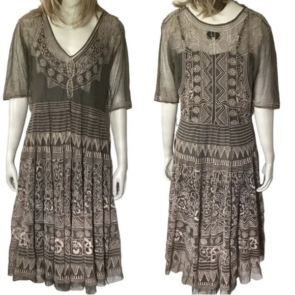 Johnny Was Biya Rubie silk blend Victorian slip dress NWT - Picture 6 of 16